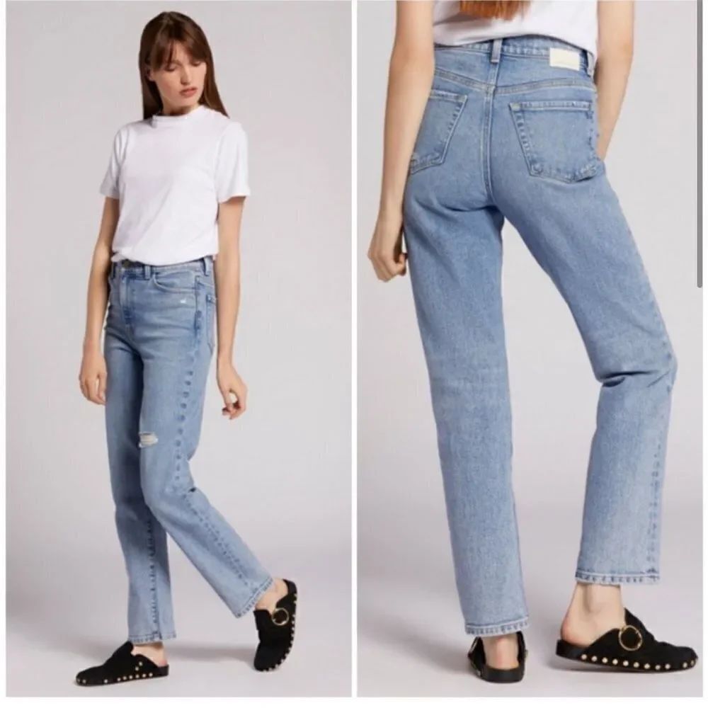Current Elliot Soulmate High Rise Slim Straight Leg Jean Camino Blue Sz 25